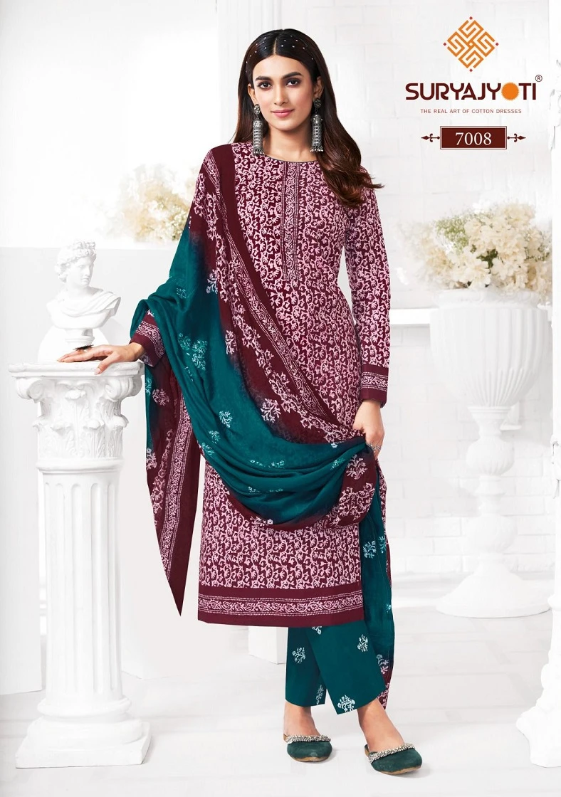 Suryajyoti Pehnava Vol 7 Cotton Wholesale Readymade Salwar Suit Catalog — Wholesale Salwar Suits, MPA wholesale from Surat - Gallery Image 4